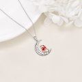 wholesale 925 Sterling Silver Bear & Crescent Moon Pendant Necklace for Girls-0-3