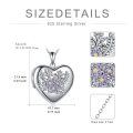wholesale 925 Sterling Silver Purple and Yellow Crystal Primrose Heart Photo Locket Pendant Necklace for Women-0-1