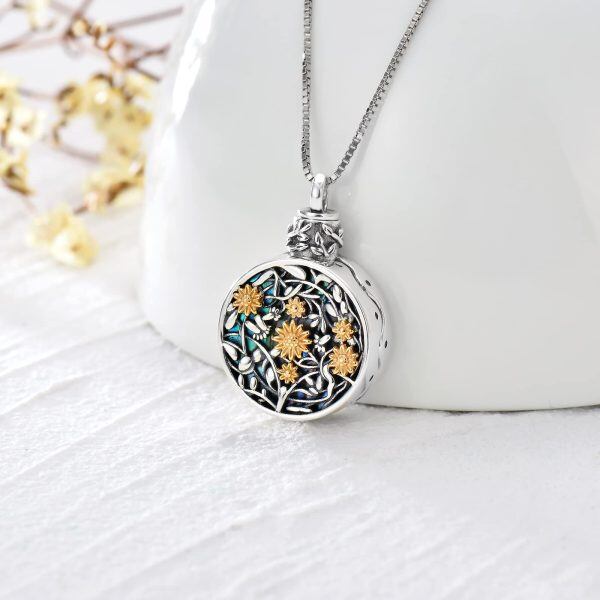 Sterling Silver Sunflower Urn Necklace -2