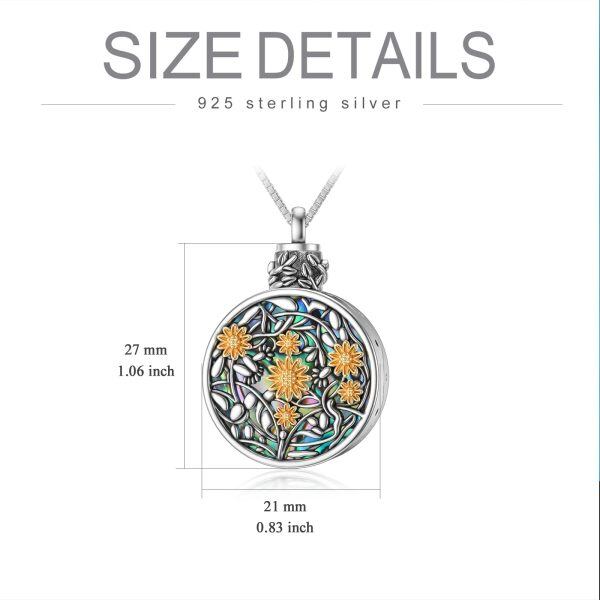 Sterling Silver Sunflower Urn Necklace -3