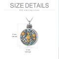 wholesale 925 Sterling Silver Abalone Shell Sunflower Cremation Jewelry Keepsake Pendant Necklace-0-3