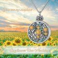 wholesale 925 Sterling Silver Abalone Shell Sunflower Cremation Jewelry Keepsake Pendant Necklace-0-4