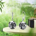 wholesale 925 Sterling Silver Black Abalone Shell Tree of Life Drop Earrings for Women-0-5