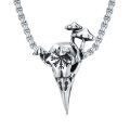 wholesale 925 Sterling Silver Raven Skull Pendant Gothic Punk Style Chain Necklace for Men Women Gifts-0-0