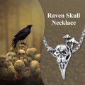 wholesale 925 Sterling Silver Raven Skull Pendant Gothic Punk Style Chain Necklace for Men Women Gifts-0-1