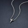 wholesale 925 Sterling Silver Raven Skull Pendant Gothic Punk Style Chain Necklace for Men Women Gifts-0-2