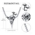 wholesale 925 Sterling Silver Raven Skull Pendant Gothic Punk Style Chain Necklace for Men Women Gifts-0-4