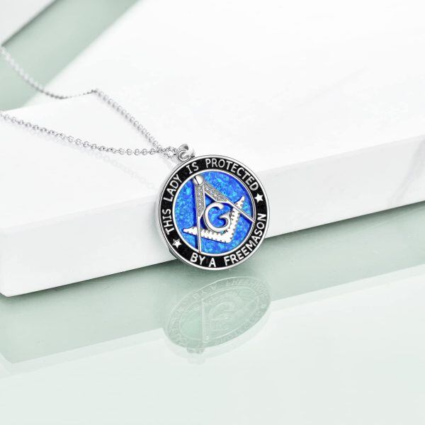 Sterling Silver Masonic Pendant Necklace-1