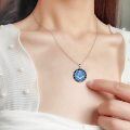 wholesale 925 Sterling Silver Blue Opal Abalone Freemason Pendant Necklace for Men & Women-0-4