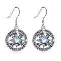 wholesale 925 Sterling Silver Moonstone Compass Drop Dangle Earrings for Women-0-0