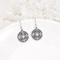 wholesale 925 Sterling Silver Moonstone Compass Drop Dangle Earrings for Women-0-1