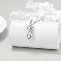 wholesale 925 Sterling Silver Cat Urn Pendant with Chain - Keepsake Jewelry for Pet Ashes-0-3