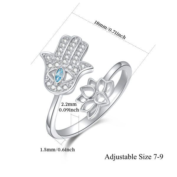 Sterling Silver Hand of Hamsa Rings-1