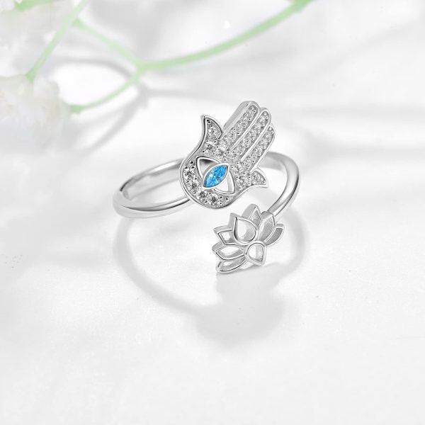 Sterling Silver Hand of Hamsa Rings-2