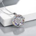 wholesale 925 Sterling Silver Rainbow Crystal Triple Moon Pentagram Pendant Necklace for Women-0-2