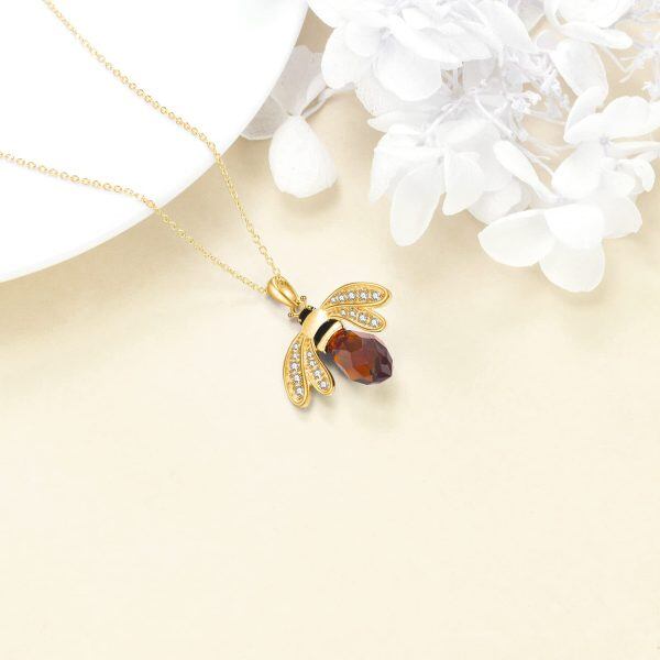 Sterling Silver Bumblebee Pendant Necklace-1