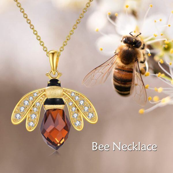 Sterling Silver Bumblebee Pendant Necklace-4