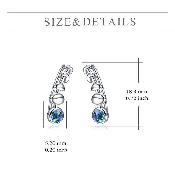 Sterling Silver Moon Phase Ear Crawler Cuff Earrings-3