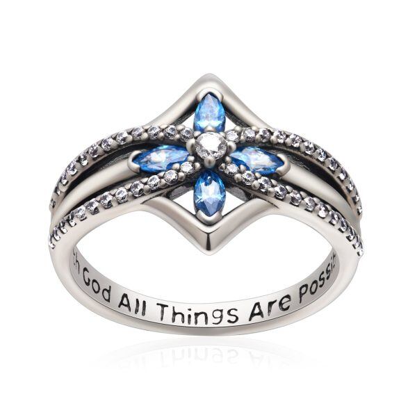 Sterling Silver With God All Things Are Possible Rings -0