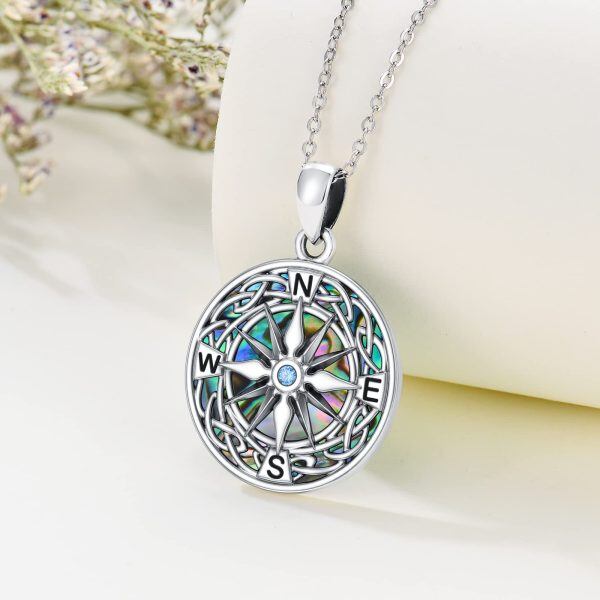 Sterling Silver Compass Necklace-3