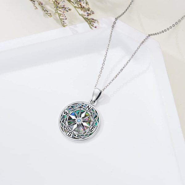 Sterling Silver Compass Necklace-4