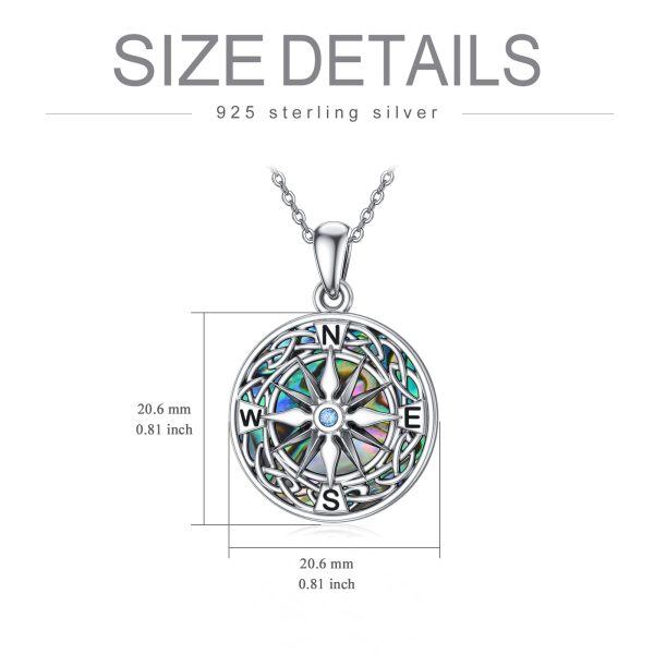 Sterling Silver Compass Necklace-5