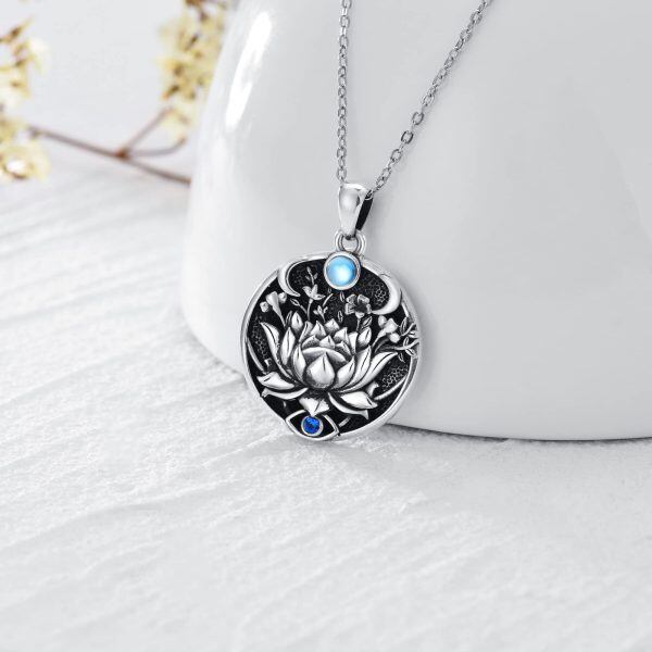 Sterling Silver Lotus Evil Eye Necklace -2