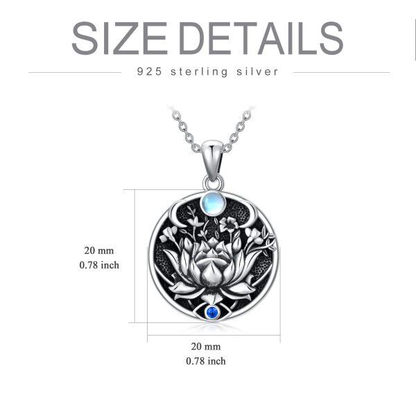 Sterling Silver Lotus Evil Eye Necklace -4