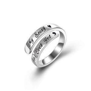 Sterling Silver My Story Isn't Over Yet Adjustable Ring -0