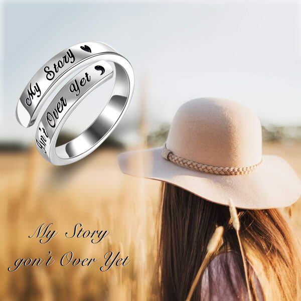 Sterling Silver My Story Isn't Over Yet Adjustable Ring -1