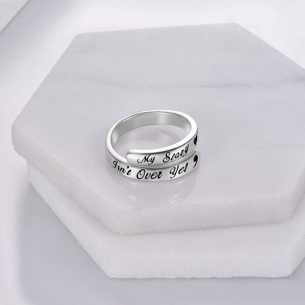 Sterling Silver My Story Isn't Over Yet Adjustable Ring -3