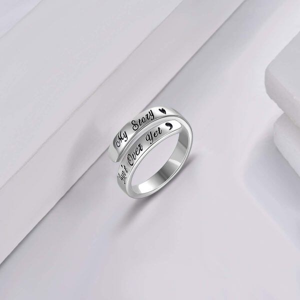 Sterling Silver My Story Isn't Over Yet Adjustable Ring -4