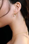 wholesale 925 Sterling Silver 925 Gold Plated Small Round White Pearls Huggie Hoop Earrings for Women-0-5