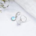 wholesale 925 Sterling Silver Blue Moonstone Round Drop Earrings for Women Girl's Gift-0-4