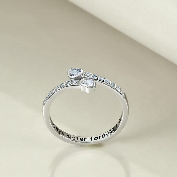 Sterling Silver Always My Sister Forever My Friend Sister Rings-1