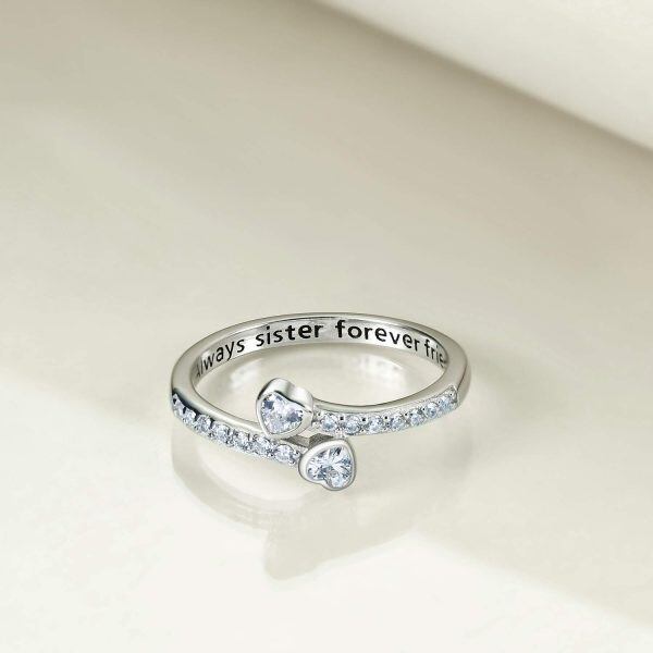 Sterling Silver Always My Sister Forever My Friend Sister Rings-2