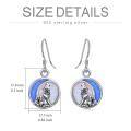 wholesale 925 Sterling Silver Blue Fire Opal Wolf Moon Drop Earrings Gift for Women Girls-0-5