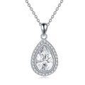 wholesale 925 Sterling Silver Tear Drop Cubic Zirconia Pendant Necklace for Women-0-0