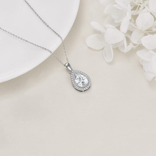 Sterling Silver Teardrop Necklace-4