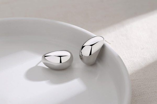 Sterling Silver Delicate L Shape Earrings-4