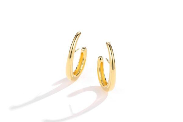 Sterling Silver U Hoop Earrings-4