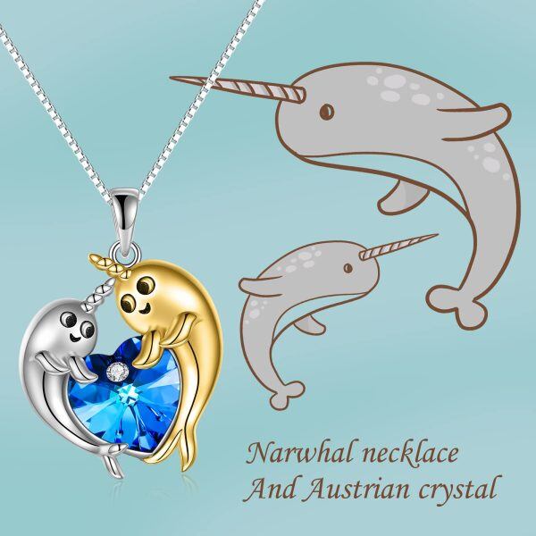 Sterling Silver Narwhal Pendant Necklace -4