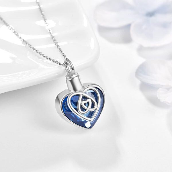 Sterling Silver Heart Urn Necklace-1