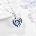 wholesale 925 Sterling Silver Celtic Knot Blue Crystal Heart Keepsake Pendant Necklace with Funnel and Fill Tool-0-1