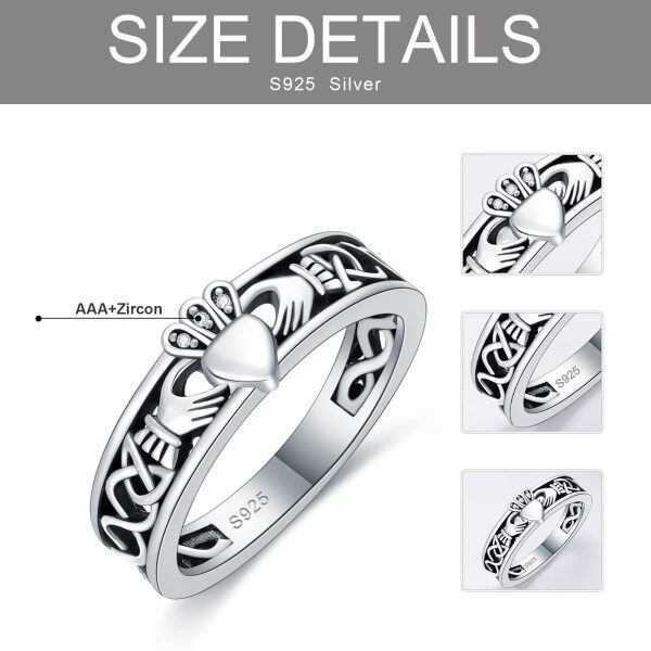 Sterling Silver Claddagh Ring-4