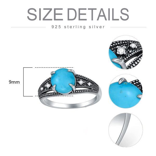 Sterling Silver Oval Shaped Turquoise Ring-1