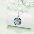 wholesale 925 Sterling Silver Blue Crystal Sloth Family Love Pendant Necklace for Women-0-1