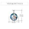 wholesale 925 Sterling Silver Blue Crystal Sloth Family Love Pendant Necklace for Women-0-2