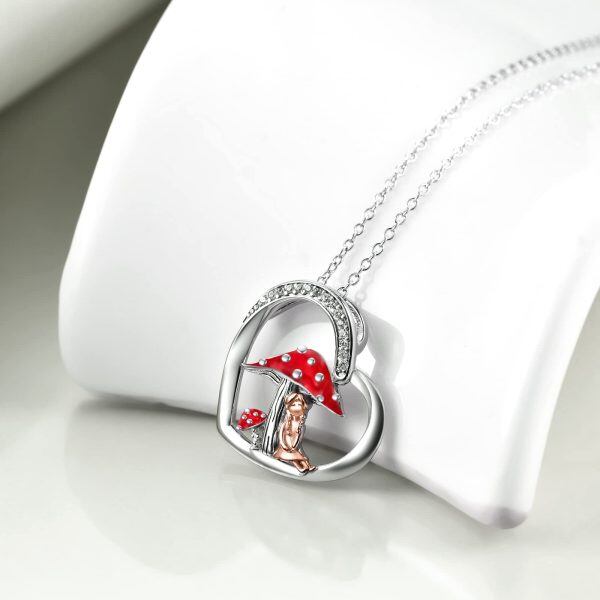 Sterling Silver Mushroom Necklace-1