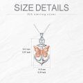 wholesale 925 Sterling Silver 925 Rose Gold Plated Anchor & Butterfly Pendant Necklace for Women-0-3